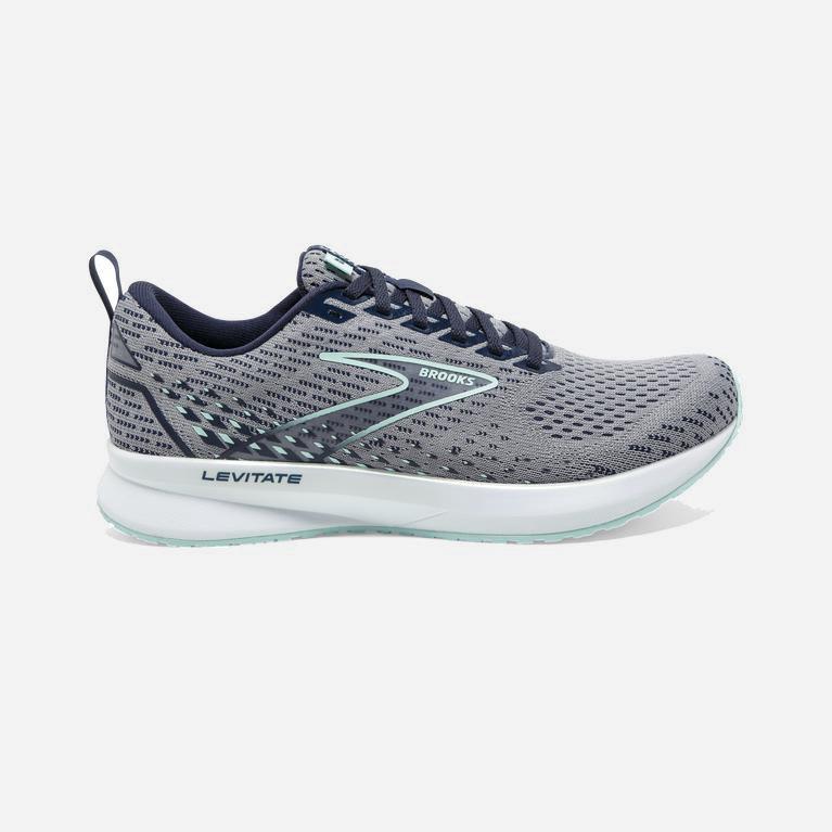 Brooks Levitate 5 Womens Road Running Shoes - Grey/Peacoat/Blue Light - Philippines (247068IYK)